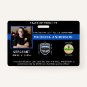 Politieafdeling Foto Professionele Officier ID Badge (Voorkant)