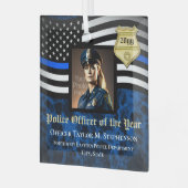 Politieagent - Aangepaste rechtshandhavingsfoto Glas Ornament (Voorkant links)