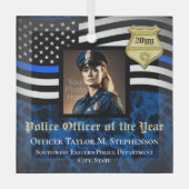 Politieagent - Aangepaste rechtshandhavingsfoto Glas Ornament (Voorkant)