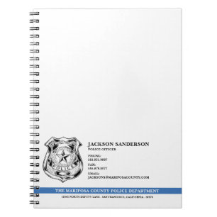 Politieagent Afdeling Rechtshandhaving Logo Notitieboek