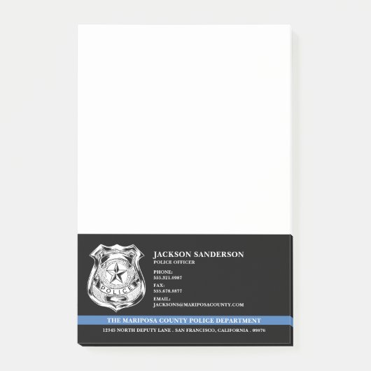 Politieagent Afdeling Rechtshandhaving Logo Post-it® Notes (Voorkant)