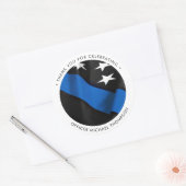 Politieagent Afstuderen Thin Blue Line Dank u Ronde Sticker (Envelop)