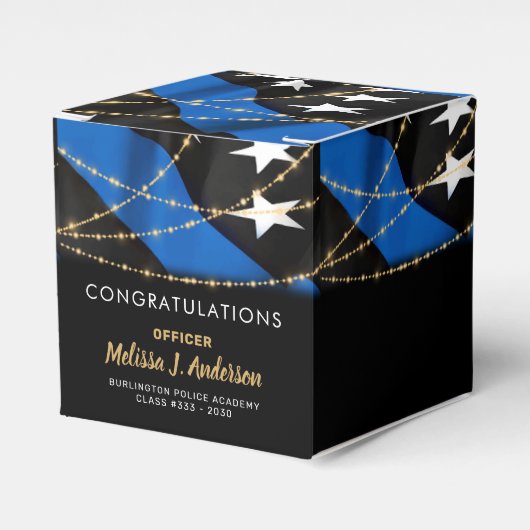 Politieagent Afstuderen Thin Blue Line Party Bedankdoosjes (Voorkant Zijde)