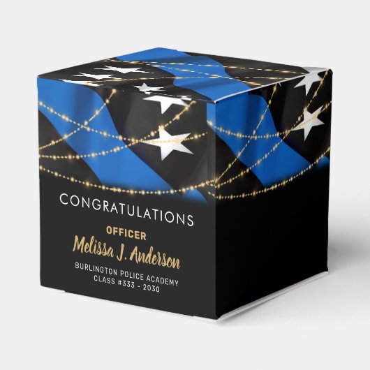 Politieagent Afstuderen Thin Blue Line Party Bedankdoosjes (Achterkant)