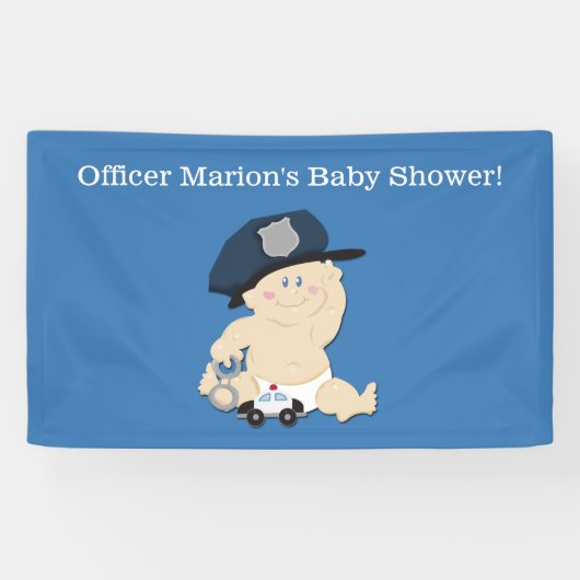 Politieagent Baby Cop Custom Banner (Horizontaal)