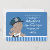 Politieagent Baby Cop Invitations Dark Skin Kaart (Voorkant)