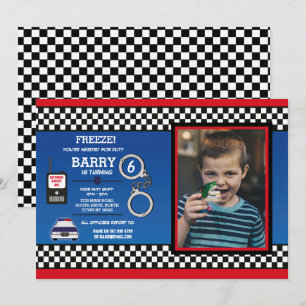 Politieagent Birthday Party rechercheur Foto Kaart