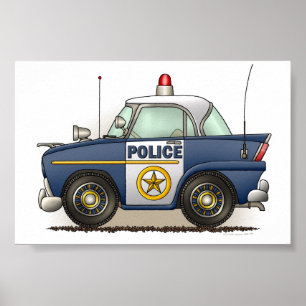 Politieagent crusier Cop auto Poster