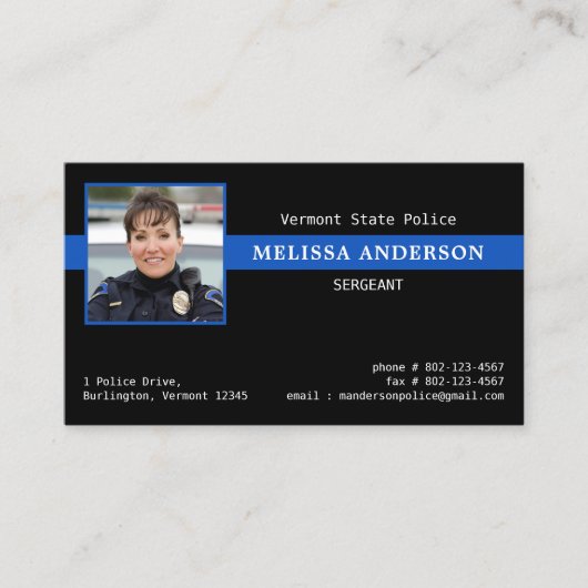 Politieagent Custom Photo Law Enforcement QR-code Visitekaartje (Voorkant)