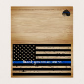 Politieagent Dank u Amerikaanse vlag Visitekaartjes (Buitenkant ongevouwen)