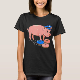 politieagent Doughnut pig Cop Funny T-shirt