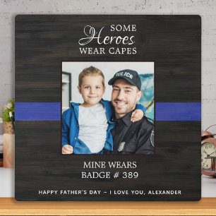 Politieagent Hero Pap Fathers Dag Foto Fotoplaat
