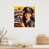  politieagent Illustratie Poster (Keuken)