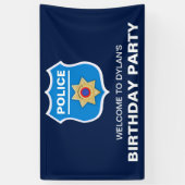 Politieagent Kinderen Verjaardagsfeestje Spandoek (Verticaal)