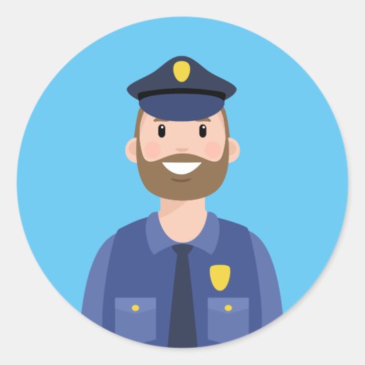 Politieagent Klassic Round Sticker (Voorkant)