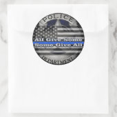 Politieagent Memorial Badge Ronde Sticker (Tas)