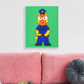 Politieagent Pachycephalosaurus. Canvas Afdruk (Insitu (Woonkamer))