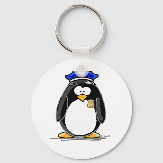 Politieagent Penguin Sleutelhanger (Voorkant)