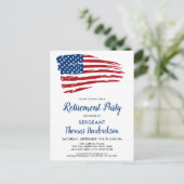 Politieagent Pensioen Partij VS Amerikaanse vlag Aankondigingskaart (Staand voorkant)