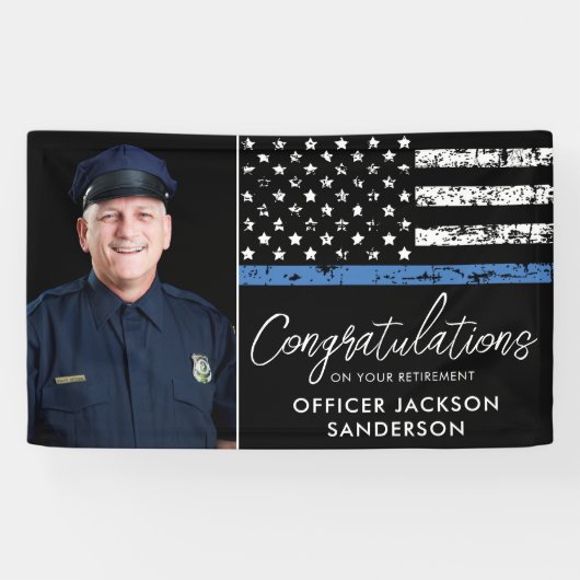 Politieagent Pensioen Wetshandhaving Foto Spandoek (Horizontaal)