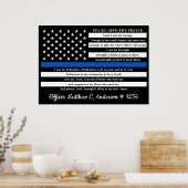 Politieagent Prayer Gift Thin Blue Line Poster (Keuken)