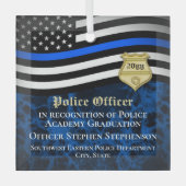 Politieagent Rechtshandhaving Douane Afstuderen Glas Ornament (Voorkant)