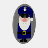 Politieagent Santa Keramisch Ornament (Rechts)