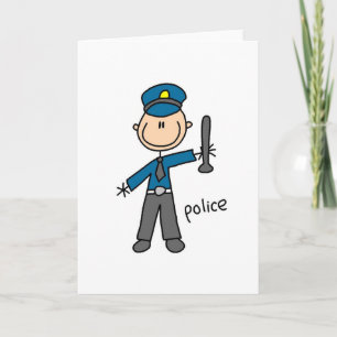 Politieagent Stick Figuur Kaart
