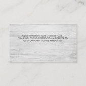 Politieagent Thin Blue Line Bulk Dank u Visitekaartje (Achterkant)