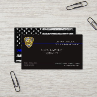 Politieagent Thin Blue Line Flag Law Enforcement Visitekaartje