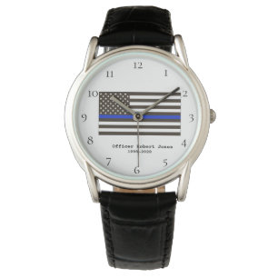 *~* Politieagent Thin Blue Line Flag Mannen Horloge