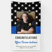 Politieagent Thin Blue Line Graduparty Spandoek (Verticaal)