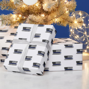Politieagent Thin Blue Line Law Enforcement Cop Cadeaupapier