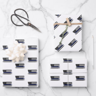 Politieagent Thin Blue Line Law Enforcement Cop Inpakpapier Vel