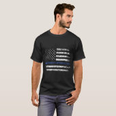 Politieagent Thin RETIRED Blue Line American T-shirt (Voorkant volledig)
