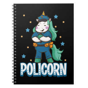 Politieagent van Unicorn Funny Horse Lover Notitieboek