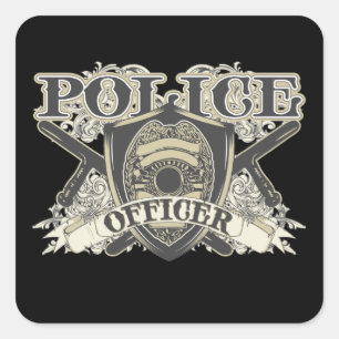 politieagent vierkante sticker