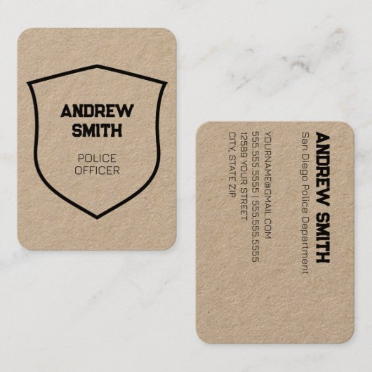 👮‍♂️ Politieagent Visitekaartje (Voorkant / Achterkant)