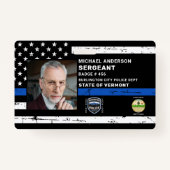 Politieagent Wetshandhaving Aangepaste foto-ID Badge (Voorkant)