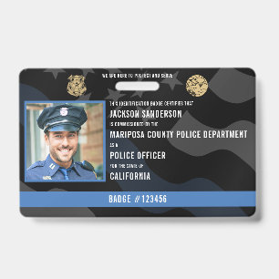 Politieagent Wetshandhaving Medewerker Foto-ID Badge