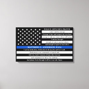 Politieagenten geprezen gepersonaliseerd Thin Blue Canvas Afdruk