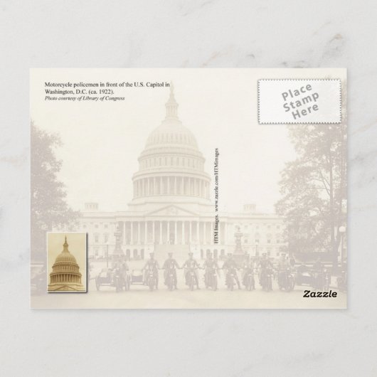 Politieagenten op het Amerikaanse hoofdkwartier Briefkaart (Achterkant)