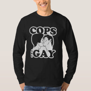 Politieagenten zijn homo lgbt grappige kleding gra t-shirt