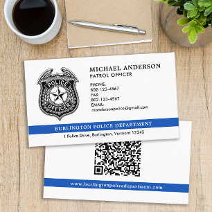 Politieambtenaar Afdeling Wetshandhaving QR-code Visitekaartje