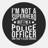 Politieambtenaar Ronde Sticker (Voorkant)