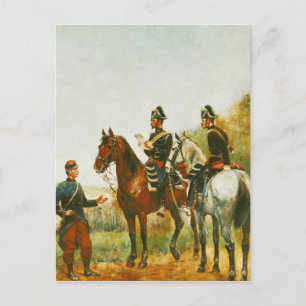 Politieambtenaren op een inspectietour briefkaart