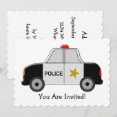 Politieauto Birthday Kaart (Voorkant / Achterkant)