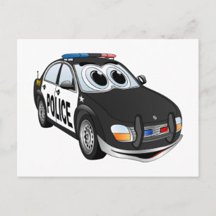 Politieauto Cartoon BWB Briefkaart