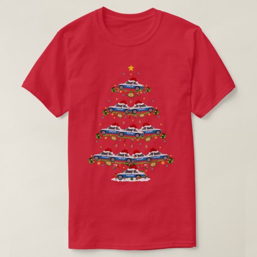 Politieauto Lover Matching Santa Police Car Christ T-shirt (Design voorkant)
