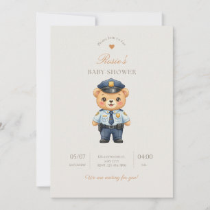 Politiebadge Baby Borrel Uitnodiging — Handhaving